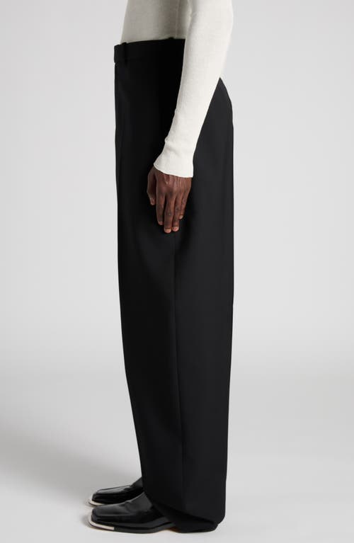Bottega Veneta Wide Leg Cotton Trousers With Belt Loops In Blue