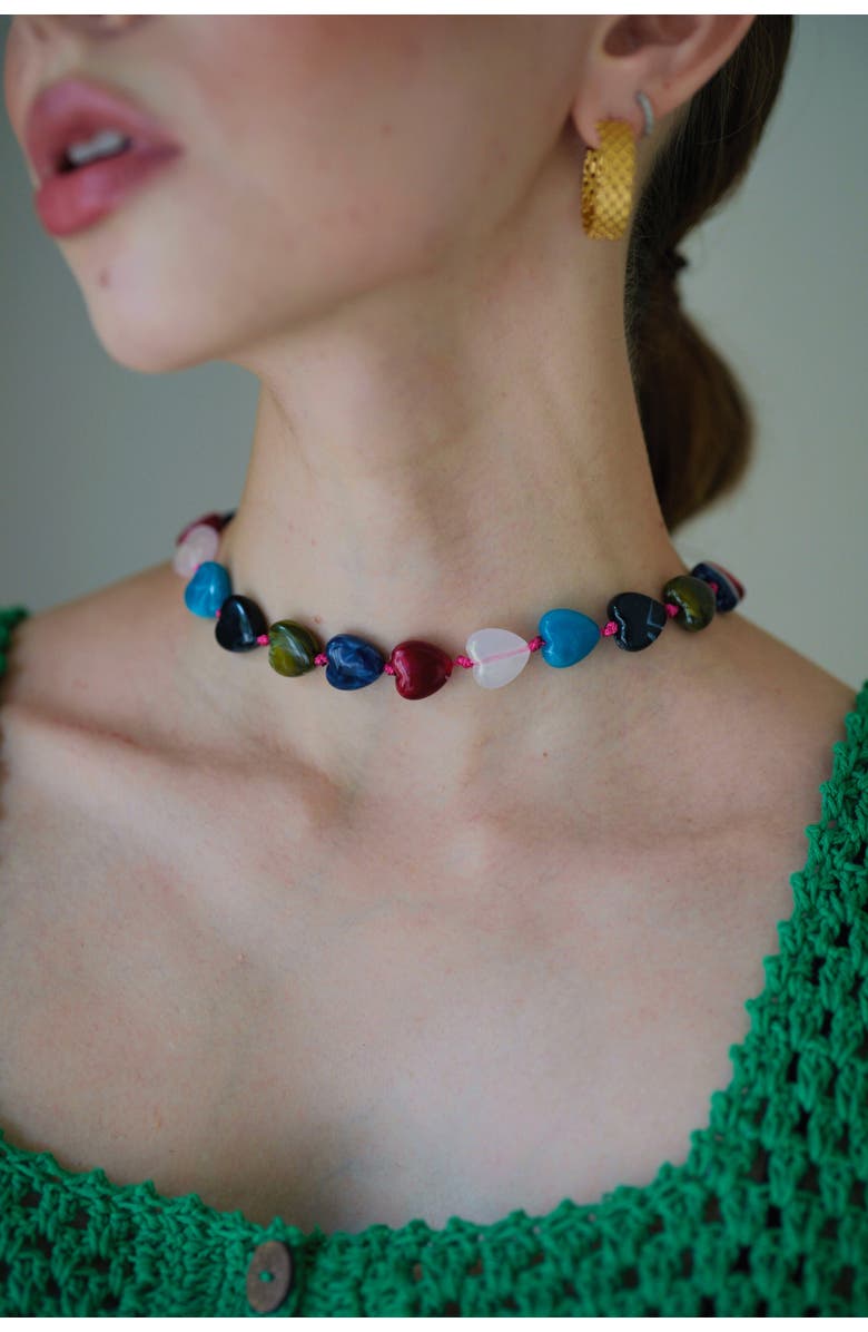 PINK HALEY Heart Choker Necklace, Alternate, color, 