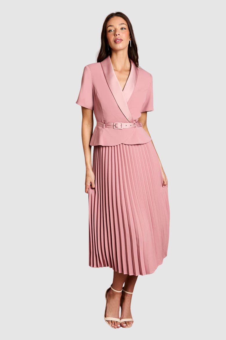 2 In 1 Pleated Skirt Dress, Main, color, Antique Rose