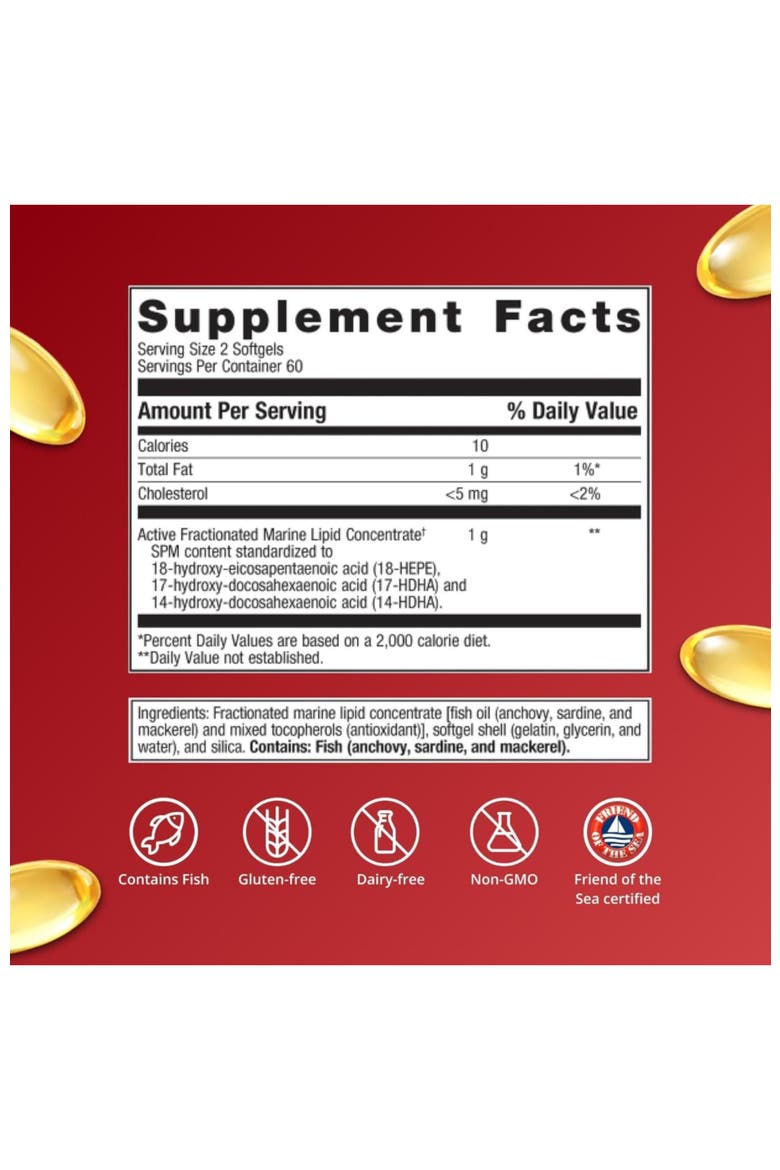 SPM Active Specialized Pro-Resolving Mediators Marine Oil Supplement 120 Softgels, Alternate, color, None