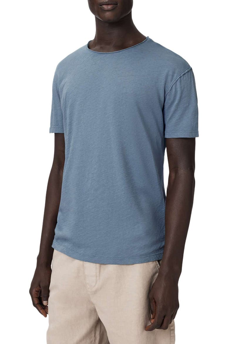 Figure Roll Neck Cotton T-Shirt, Alternate, color, WAVED BLUE