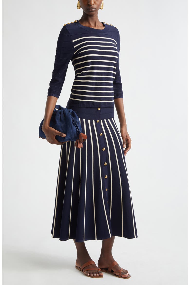 Kindred Spirit Luna Stripe Sweater, Alternate, color, NAVY/ CREAM