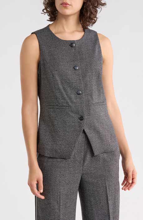 Nicole Miller Ava Houndstooth Vest