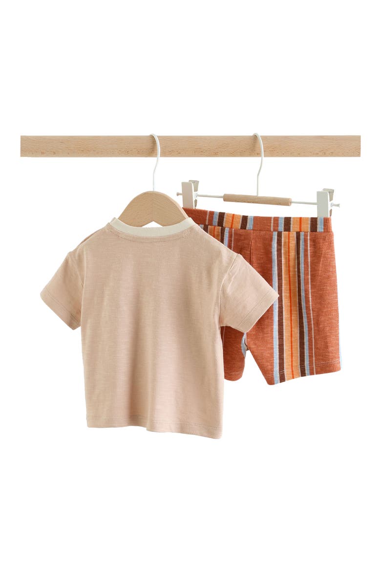 Road Trip Appliqué T-Shirt & Drawstring Shorts Set, Alternate, color, ORANGE
