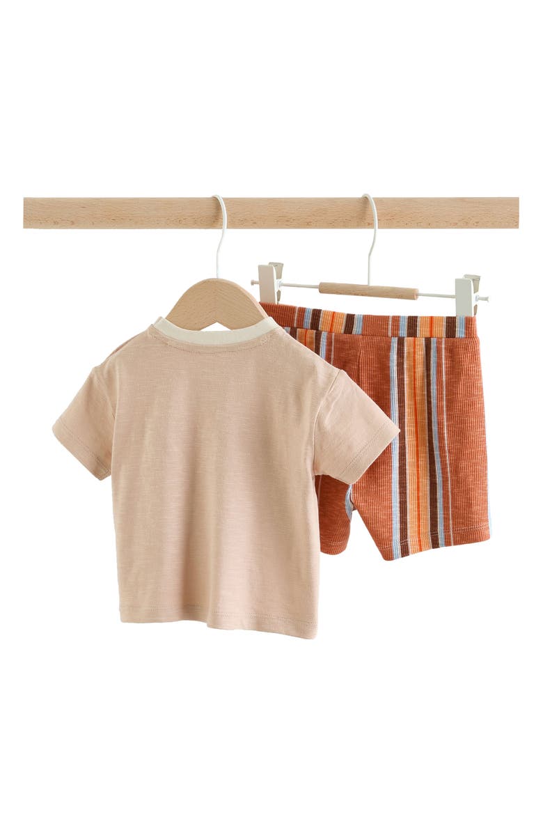 NEXT Road Trip Appliqué T-Shirt & Drawstring Shorts Set, Alternate, color, Orange