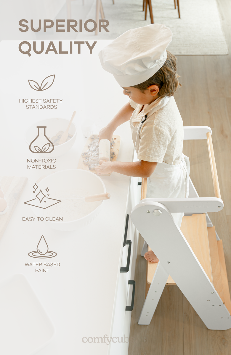 Comfy Cubs Kids Step Stool for Ages 3+, Alternate, color, White