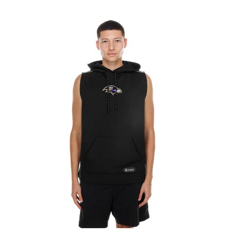Men's New Era Black Baltimore Ravens Combine Authentic Sleeveless Hoodie