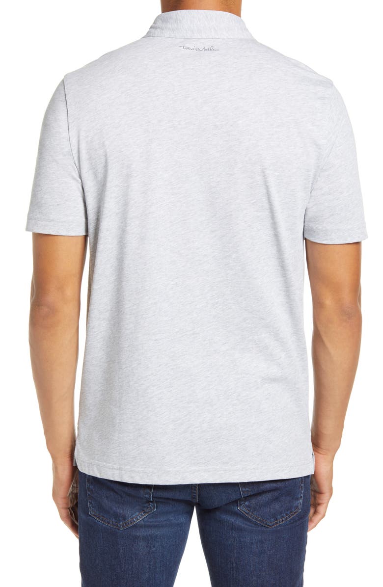 TravisMathew Overboard Stripe Pocket Polo, Alternate, color, Heather Grey