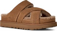 UGG® Greenport Genuine Shearling Lined Cross Strap Slide Sandal