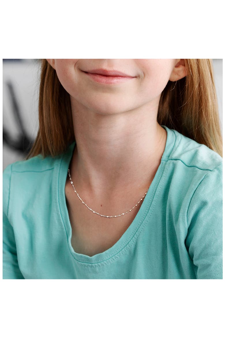 Sterling Silver Enamel Heart Chain Necklace, Alternate, color, SILVER