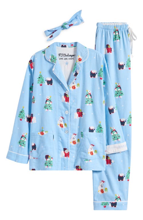 Pj Salvage Print Flannel Pajamas In Blue