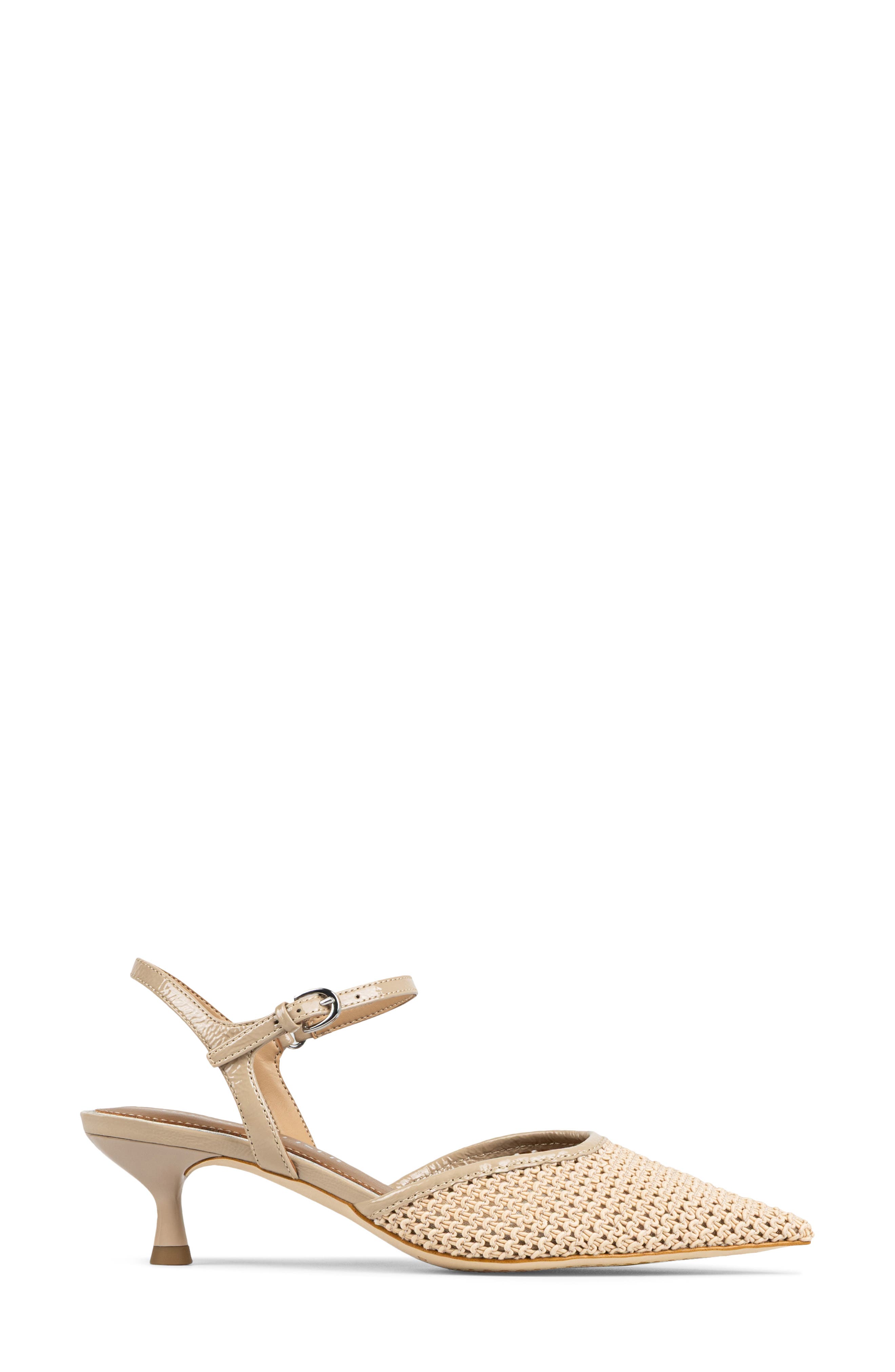 Ankle Strap Pointed Toe Kitten Heel Pump, Alternate, color, SAND