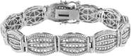 Haus of Brilliance Silver 3.0 Cttw Prong Set Diamond Art Deco Style Tennis Bracelet