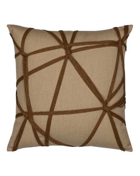 Interlace Chestnut Indoor & Outdoor Woven Accent Pillow