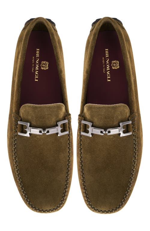 Bruno Magli Taso Bit Driving Loafer In Sage Suede