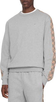 Burberry Check Trim Cotton Sweatshirt
