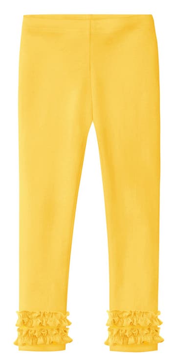Girls Soft 100% Cotton Ruffle Leggings