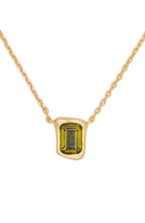 Kate Spade New York Molten Glass Pendant Necklace, 16-19 In Green/gold
