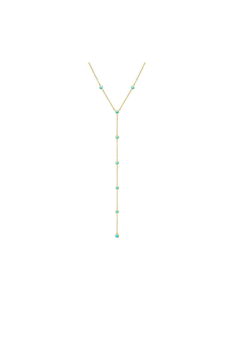 BY ADINA EDEN Scattered Turquoise Bezel Lariat Necklace, Main, color, 