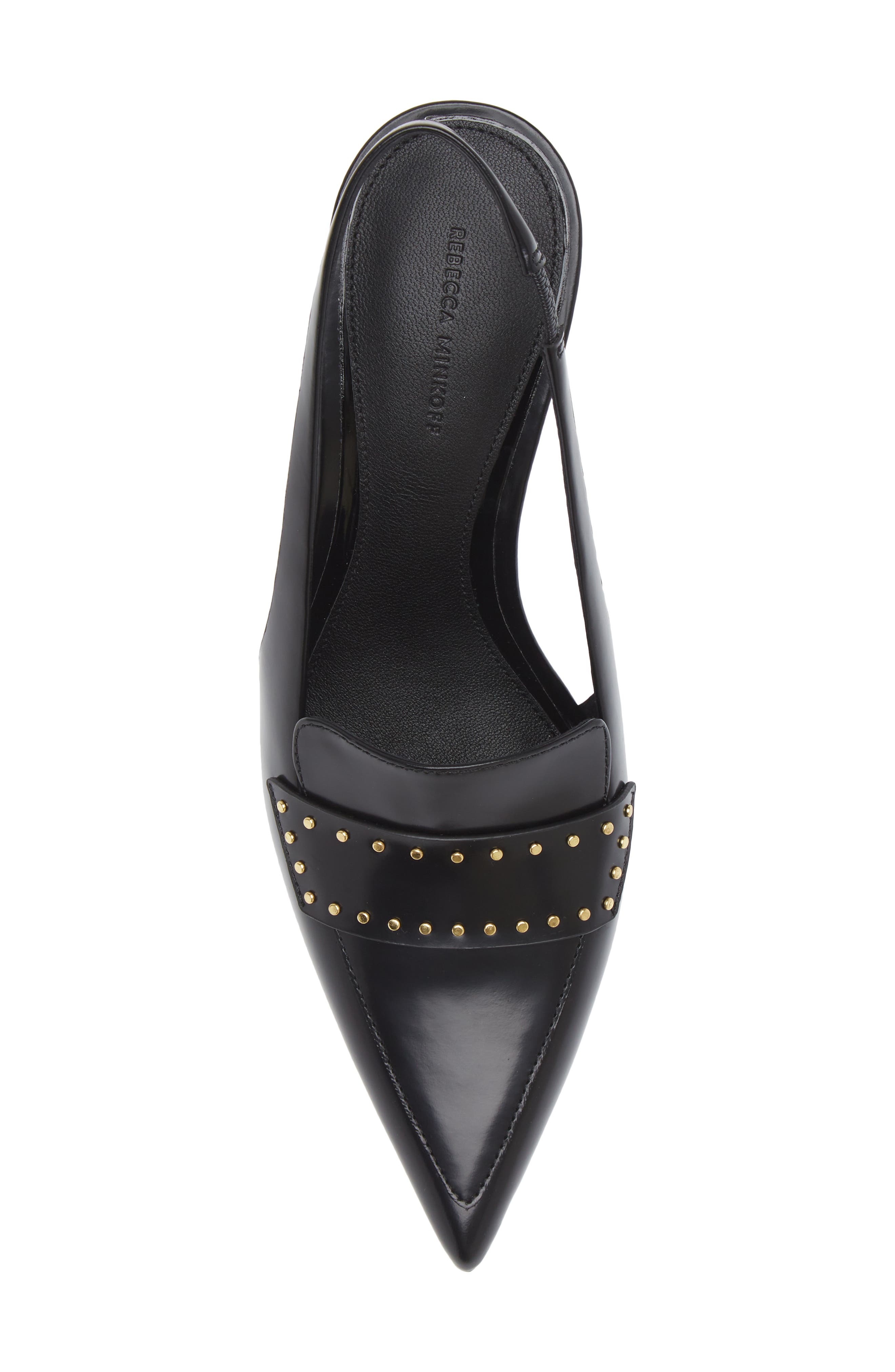 Rebecca Minkoff Paris Stud Slingback Pointed Toe Pump, Alternate, color, Black