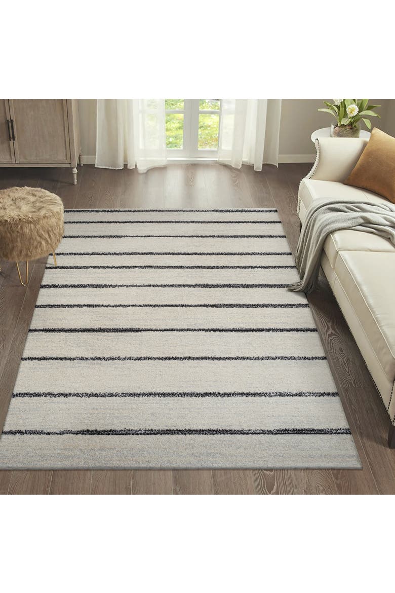 Williamsburg Minimalist Stripe Area Rug, Alternate, color, Cream/Black