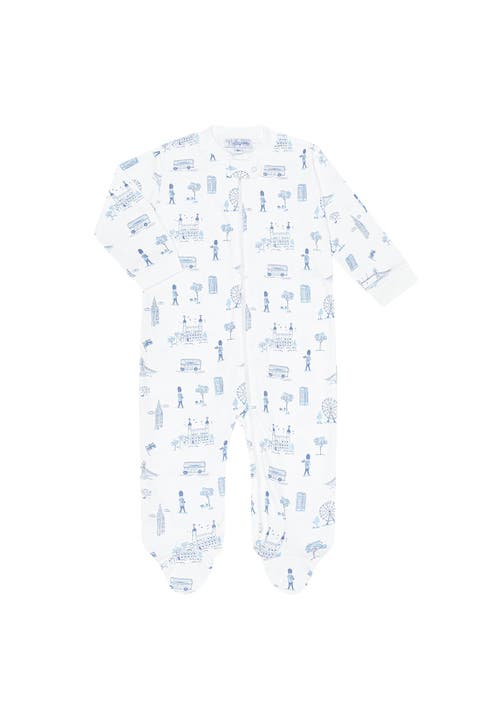 London Toile Zipper Footie