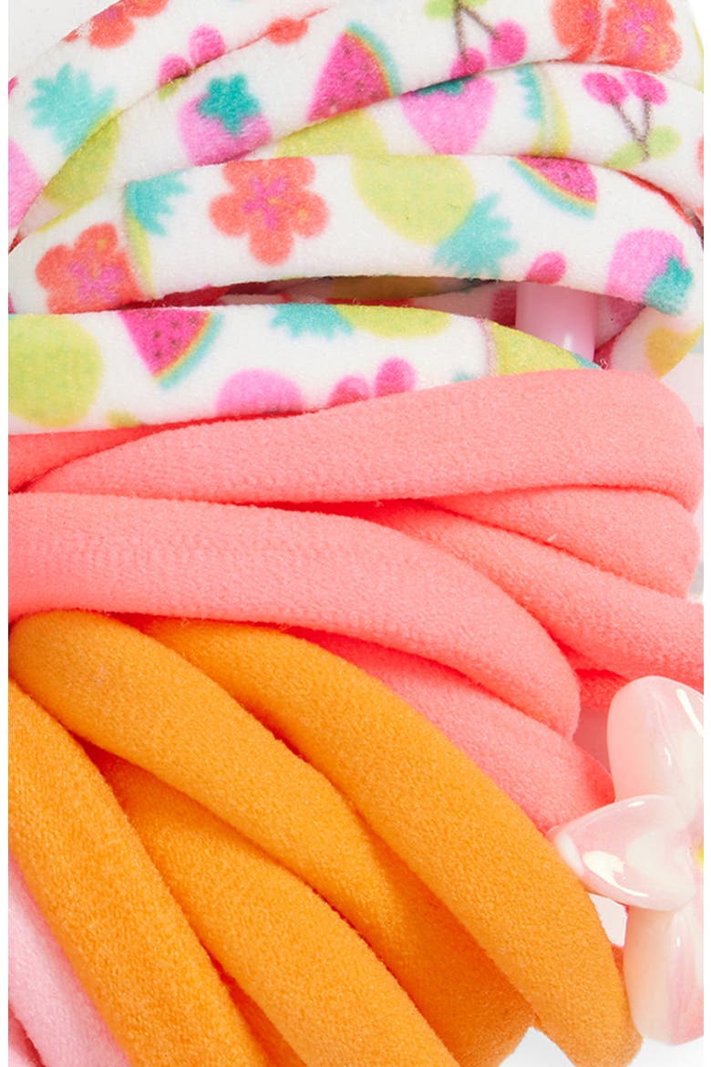 Kids' 35-Pack Hibiscus Floral Ponytail Holders, Alternate, color, PINK MULTI BRIGHT