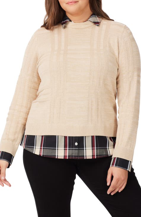 Plus size layered look sweaters best sale