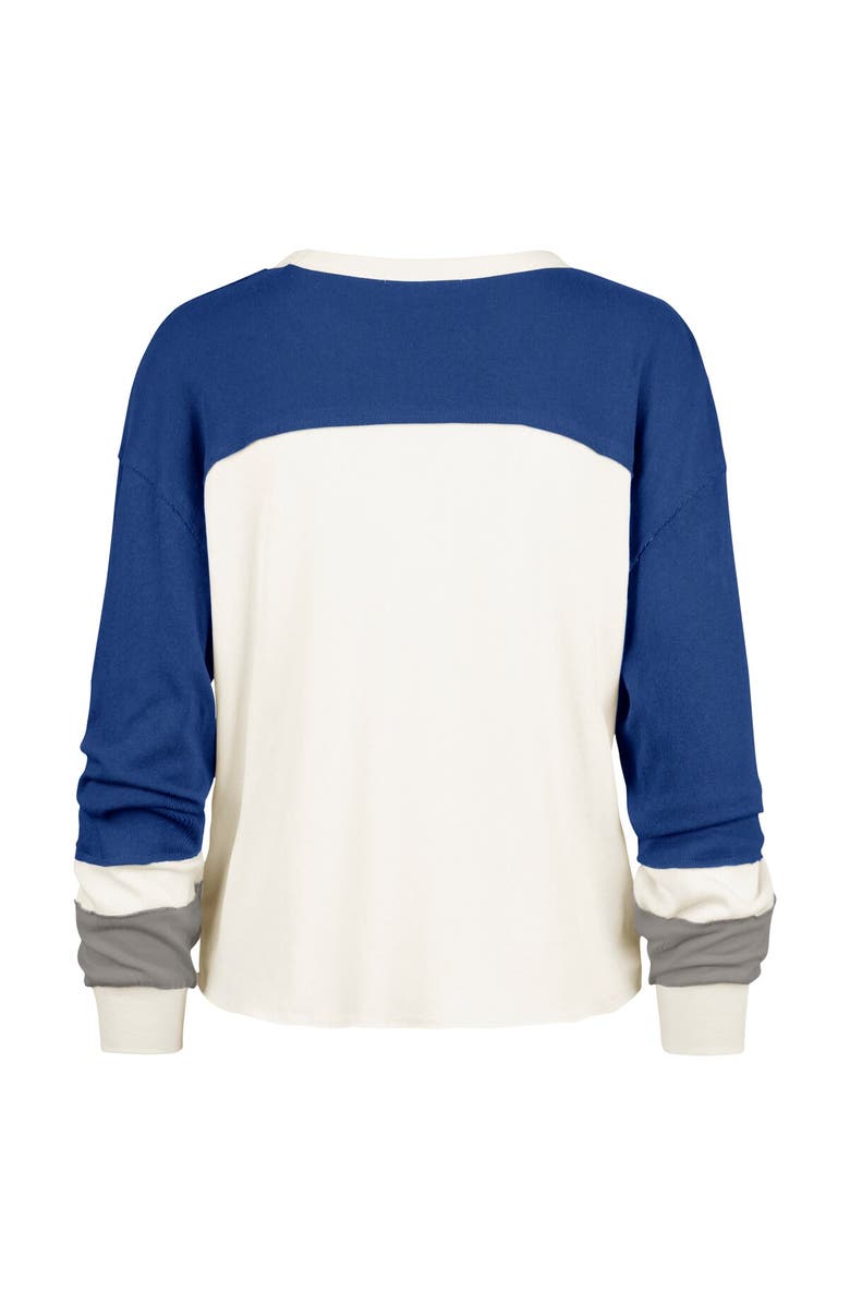 '47 Women's '47 Cream Seattle Seahawks Double Header Curve Raglan Long Sleeve Crop Top, Alternate, color, Cream