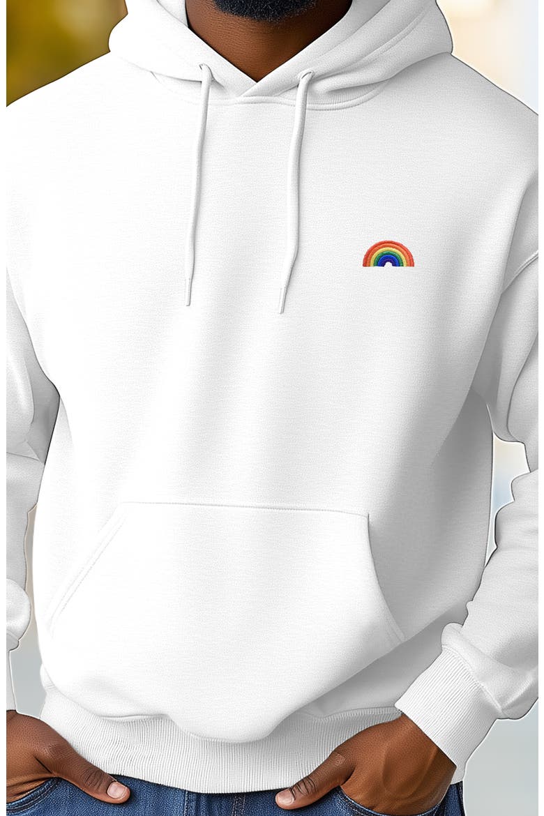 Rainbow Hoodie, Alternate, color, White