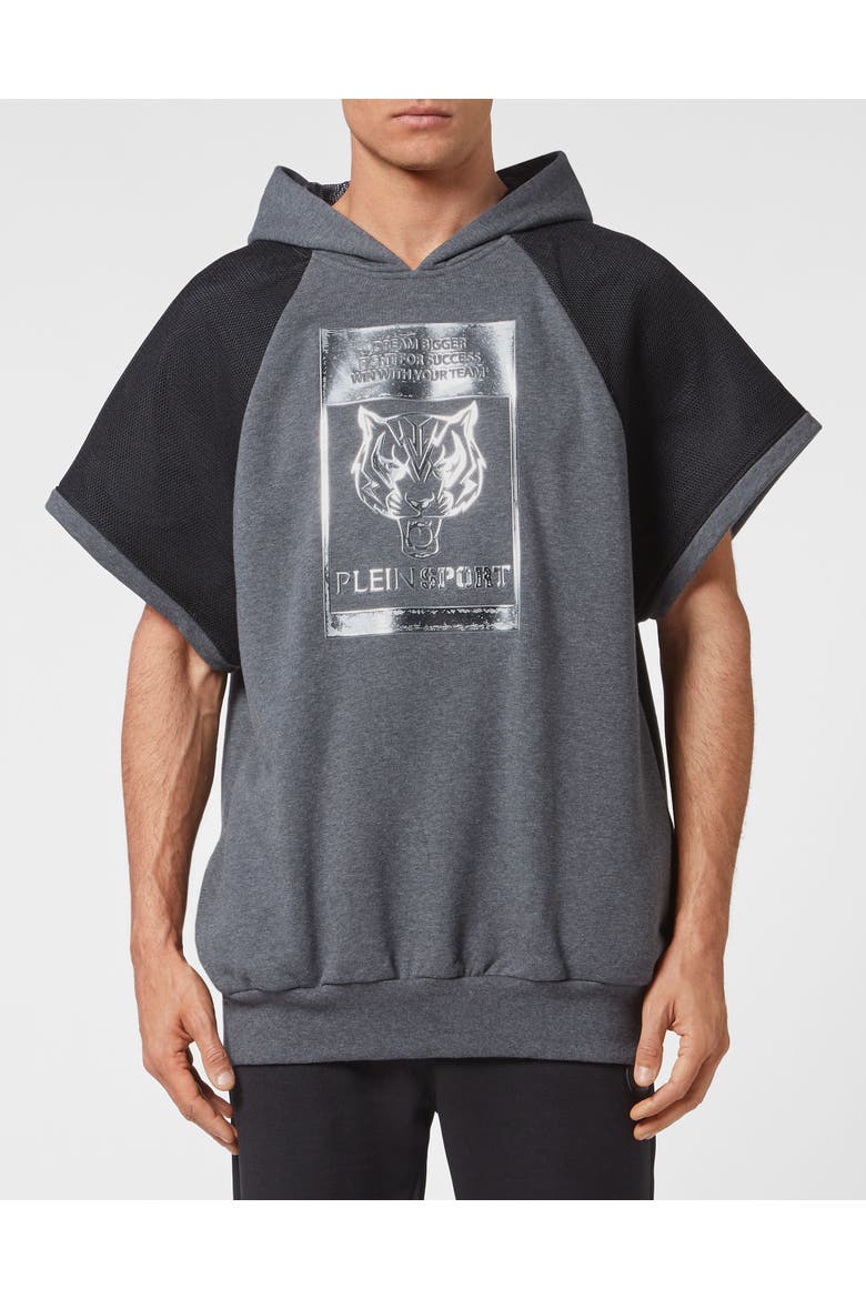 Hooded Sweatshirt Tiger Men, Main, color, darkgrey