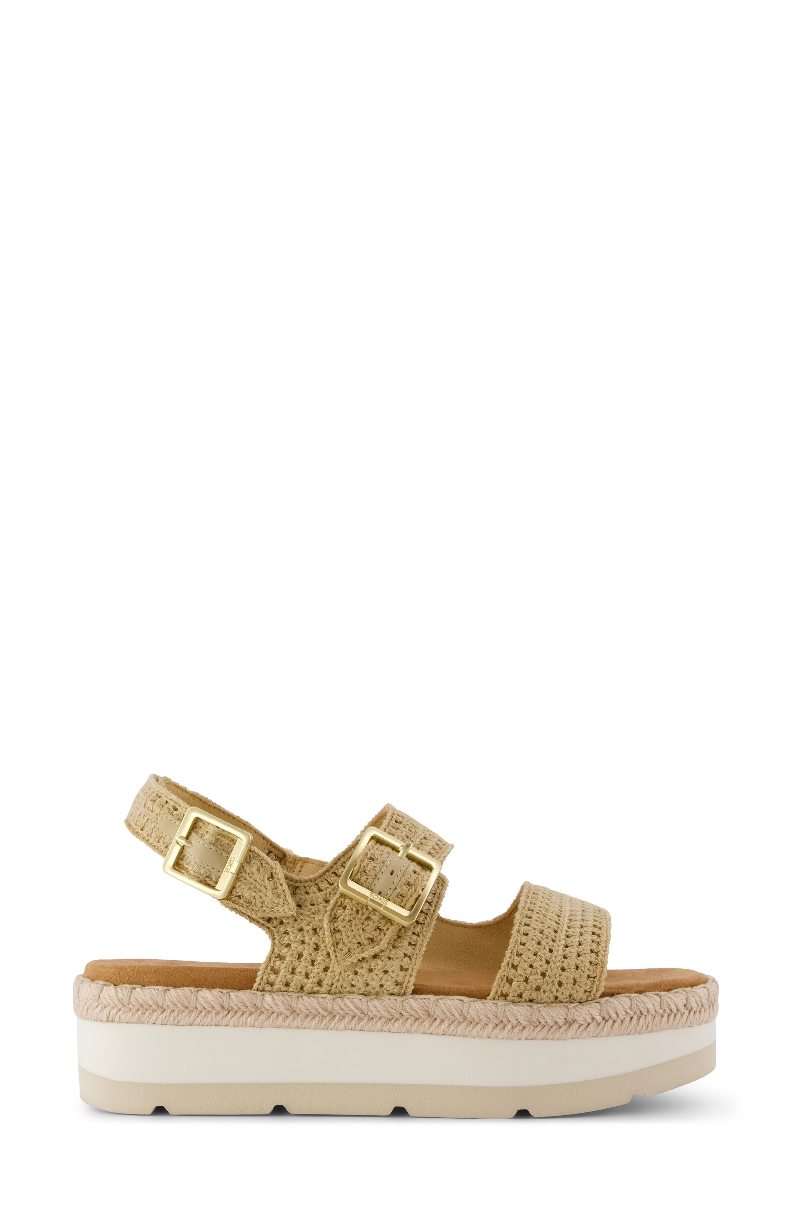 TOMS Giana Flatform Sandal, Alternate, color, Dark Beige