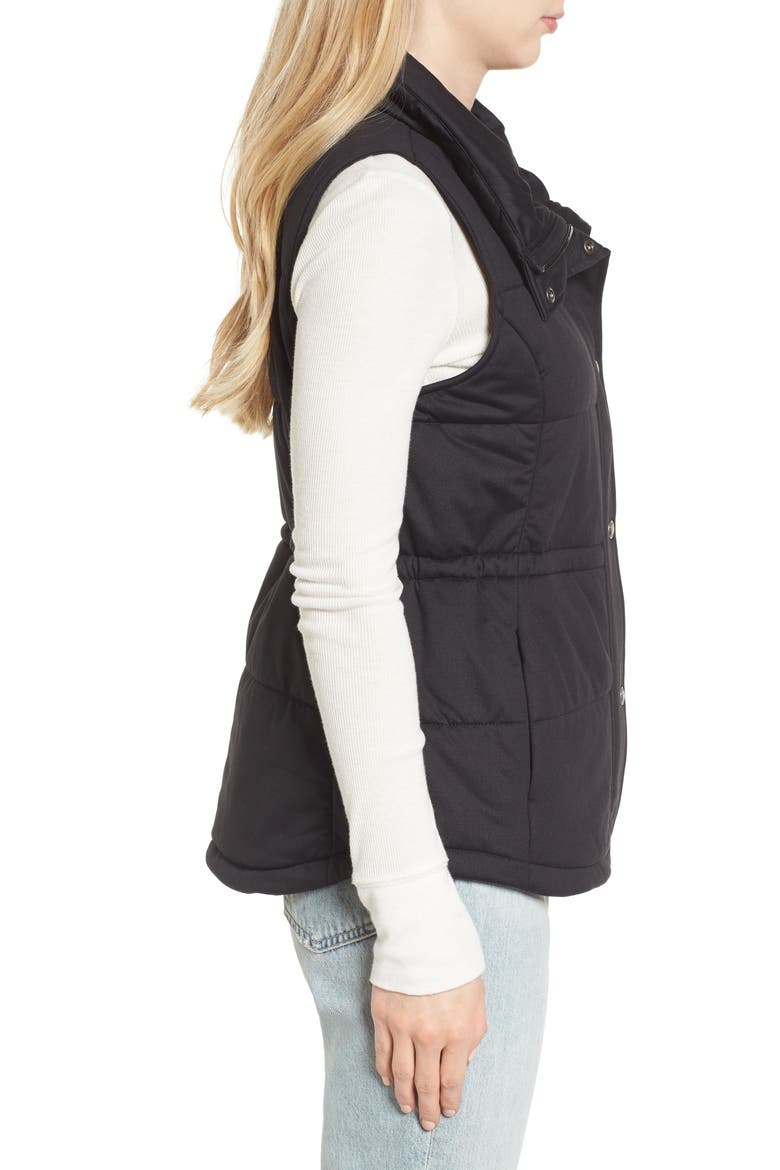 'Pseudio' Quilted Vest, Alternate, color, BLACK