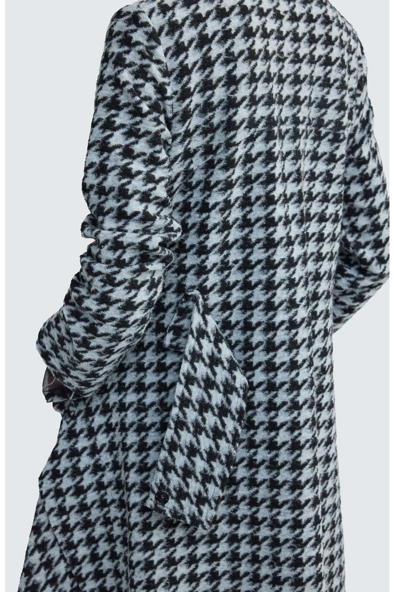 Zaria Houndstooth Long Jacket, Alternate, color, Monochrome Black