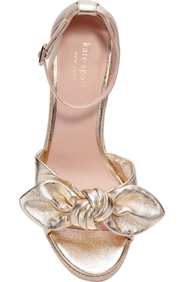 Kate Spade New York tianna espadrille wedge sandal, Alternate, color, Pale Gold Leather