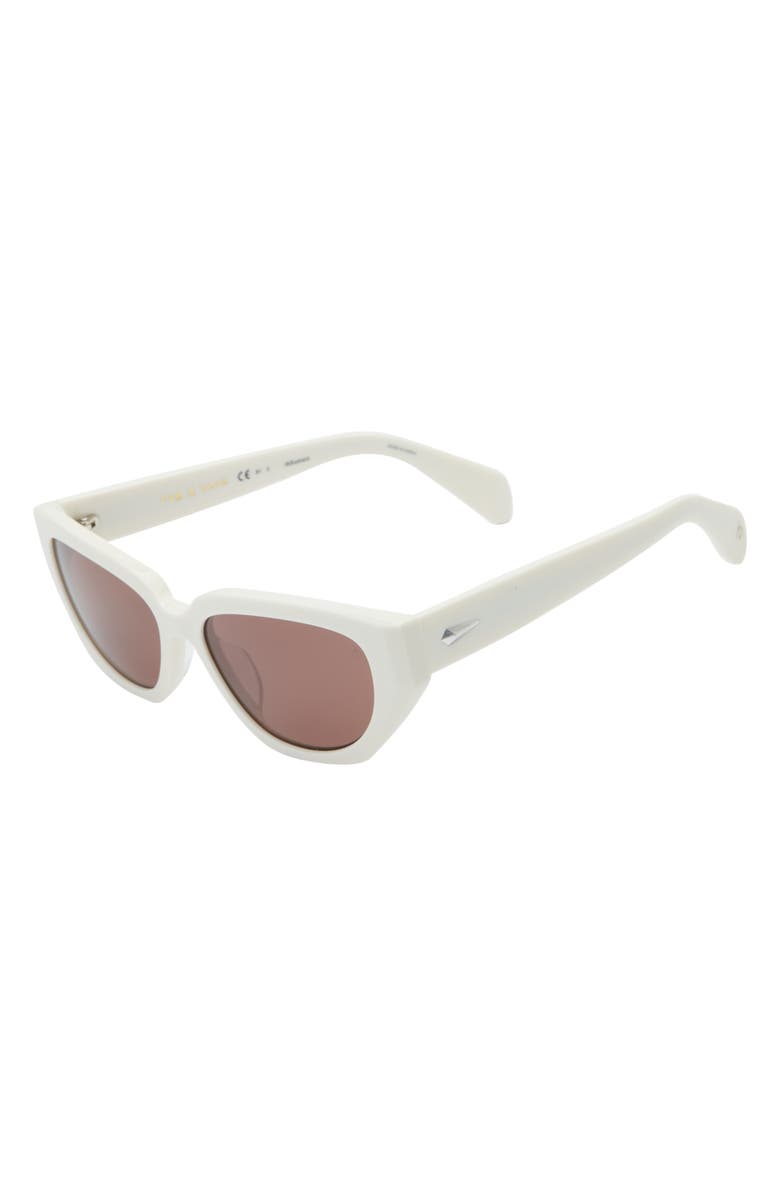 rag & bone 54mm Cat Eye Sunglasses, Alternate, color, White