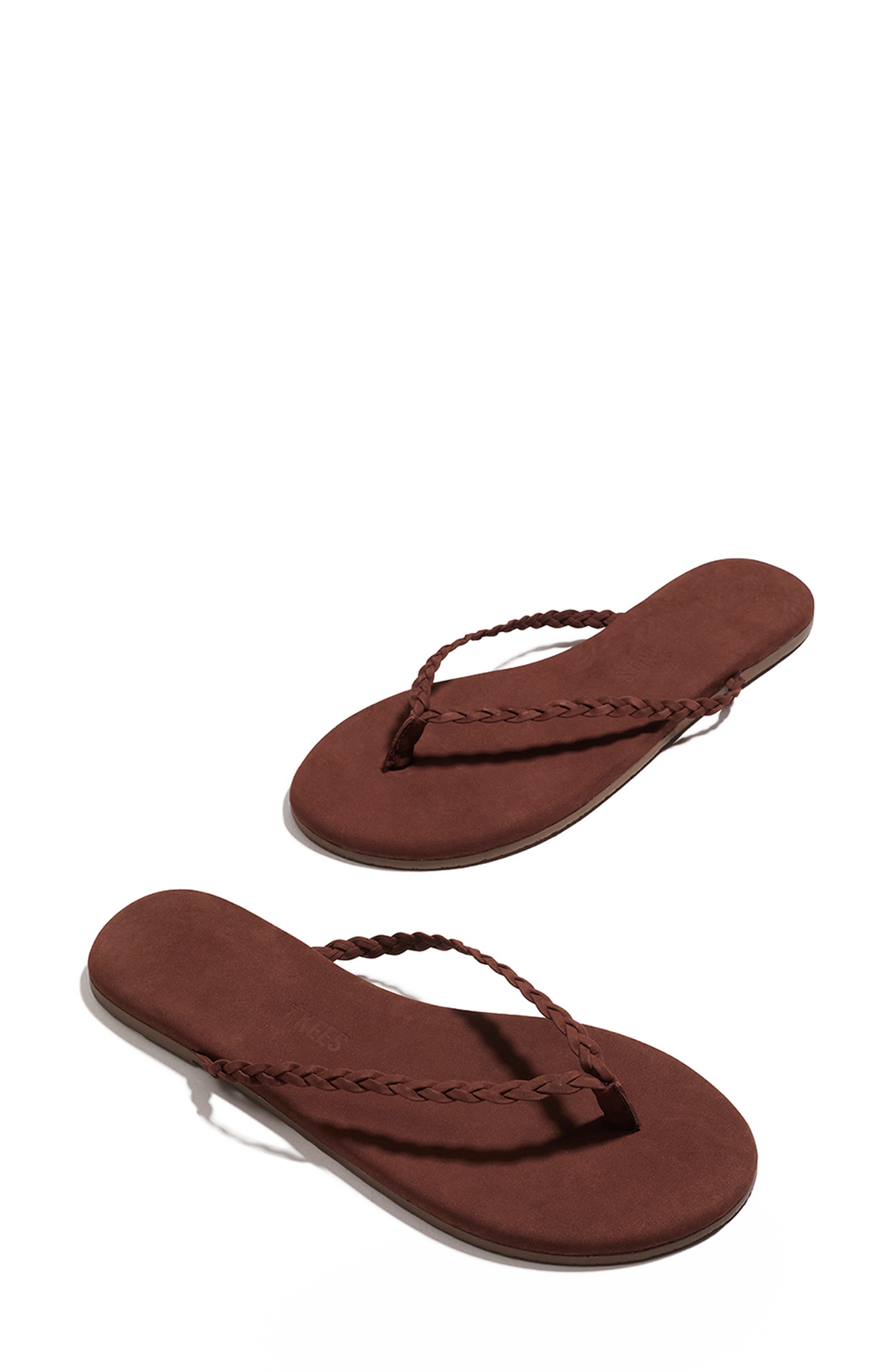 TKEES Lily Braid Flip Flop, Alternate, color, Bourbon