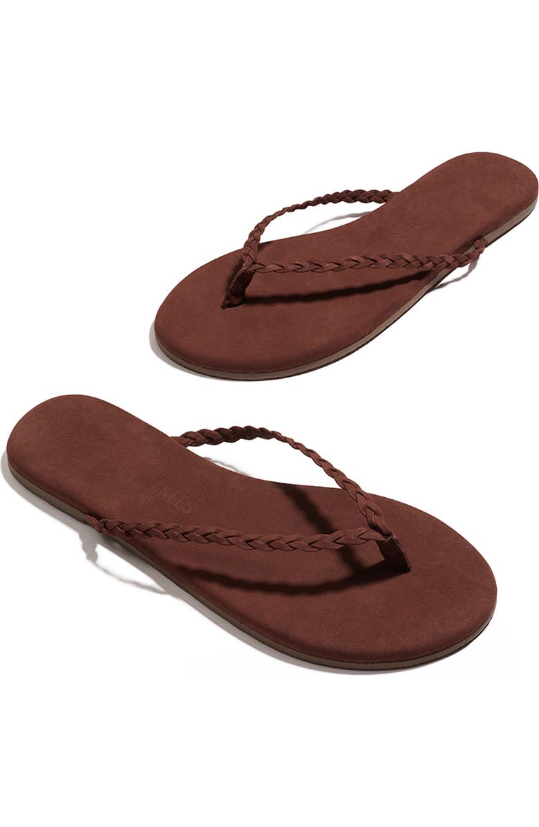 TKEES Lily Braid Flip Flop, Alternate, color, Bourbon