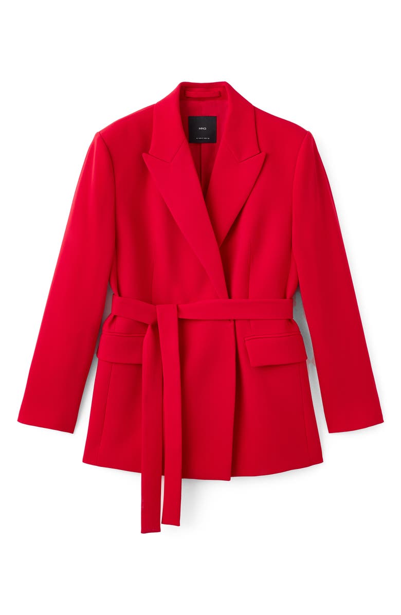 MANGO Tie Blazer, Alternate, color, Red