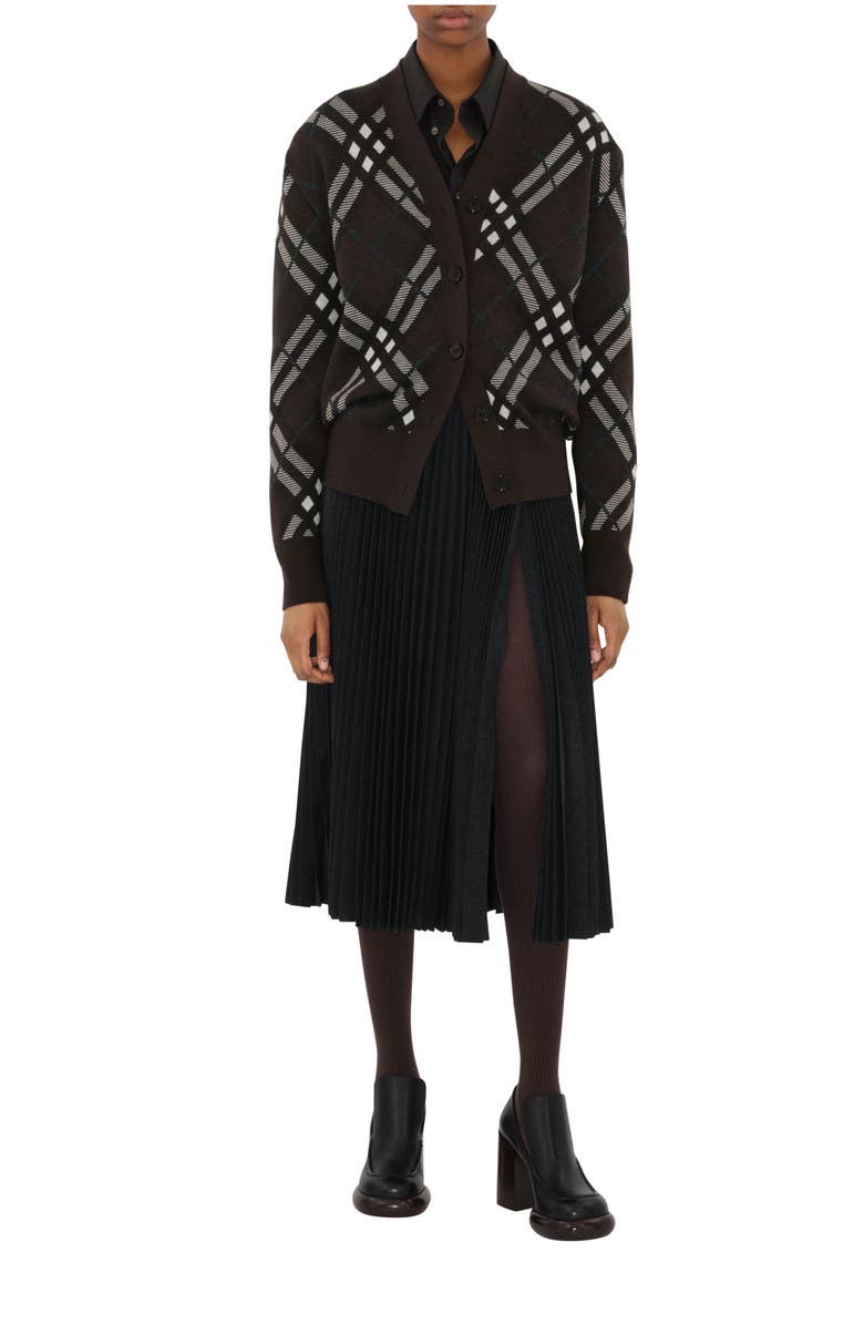 Burberry Check Wool Mohair Blend Cardigan, Main, color,