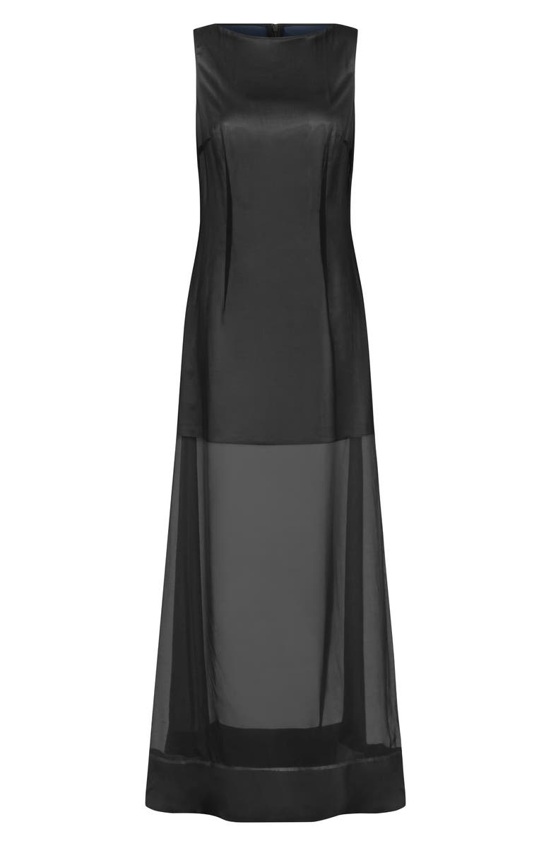 ALIGNE Amalie Sheer Silk Blend Maxi Dress, Alternate, color, Black