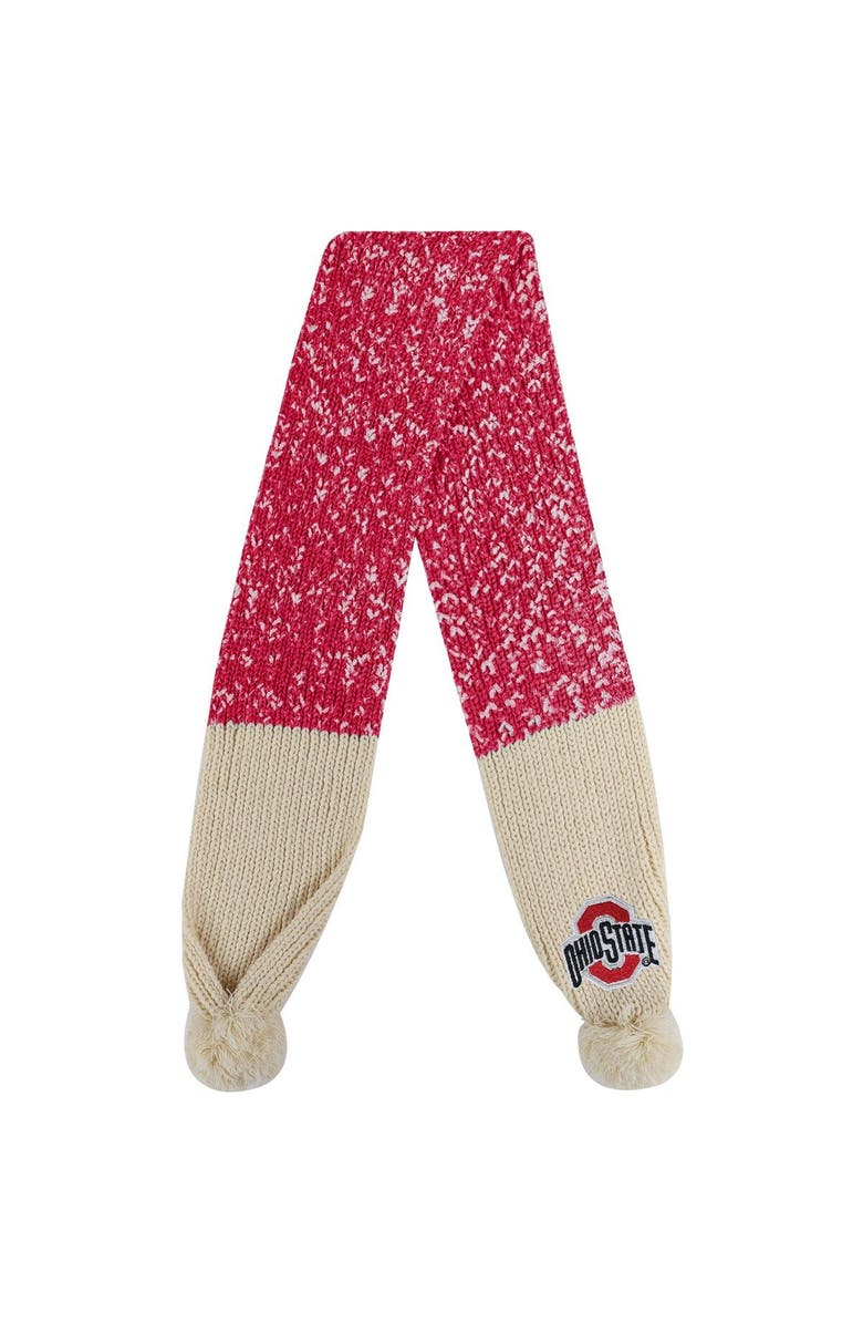 FOCO Ohio State Buckeyes Confetti Scarf with Pom, Alternate, color, 