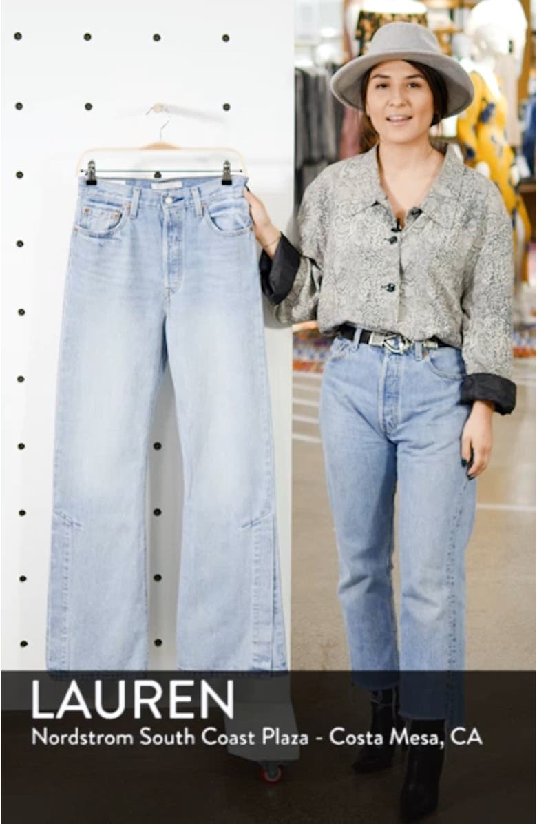 Ribcage Super High Waist Split Flare Jeans, sales video thumbnail