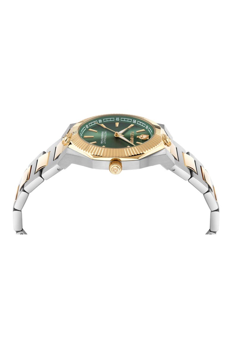 Metronaut Two-Tone Bracelet Watch, 36mm, Alternate, color, GREEN/ TWO TONE