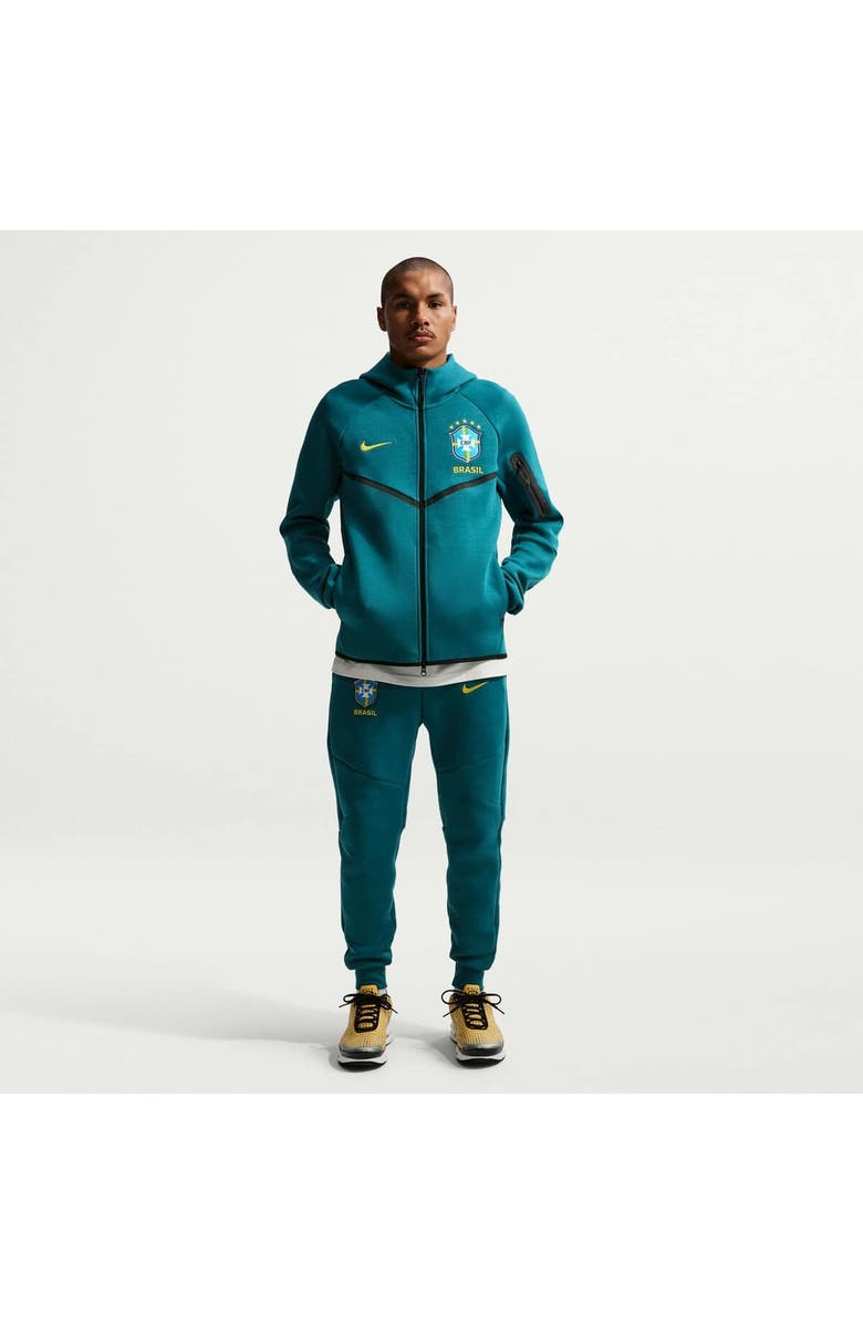 Nike Men's Nike Green Brazil National Team 2026 Tech Fleece Windrunner Raglan Full-Zip Hoodie, Main, color, Green