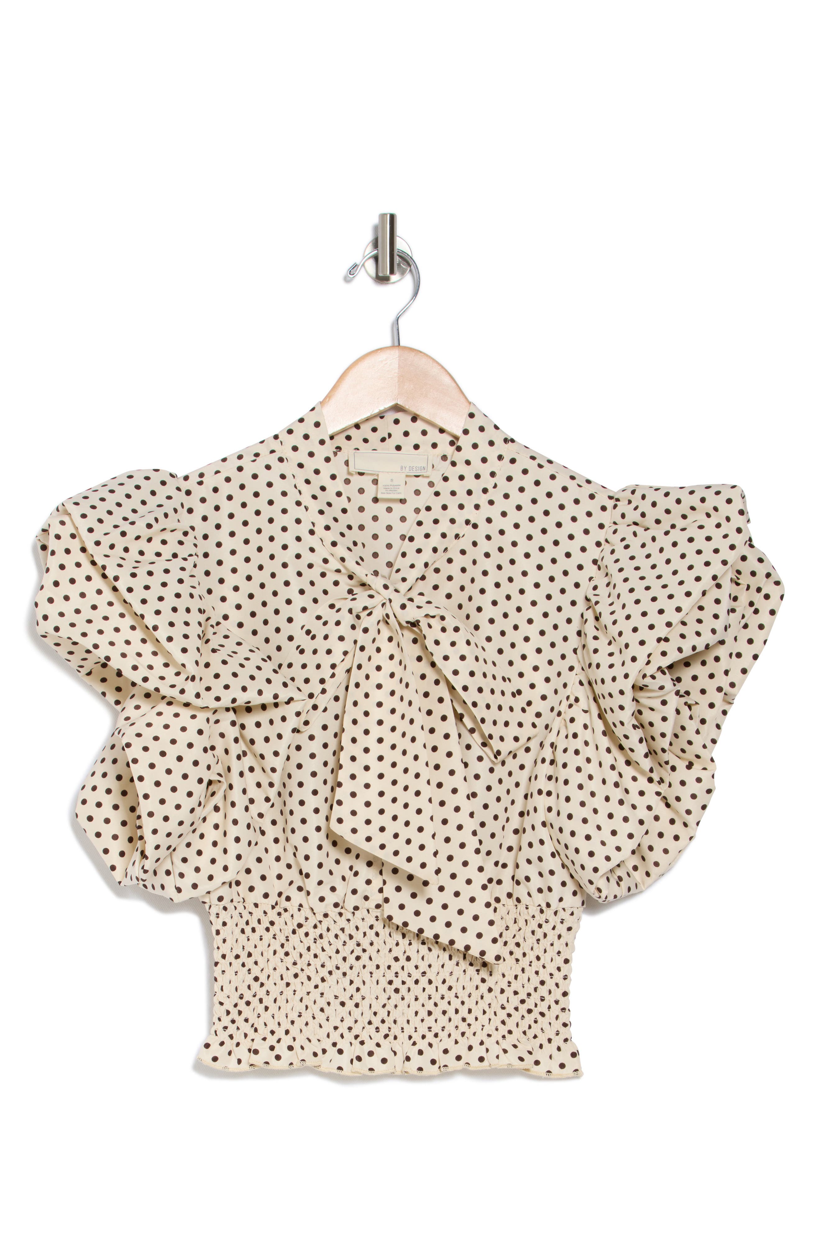 BY DESIGN Dorothy Tie Front Ruffle Sleeve Crop Top (Women) | Nordstromrack
