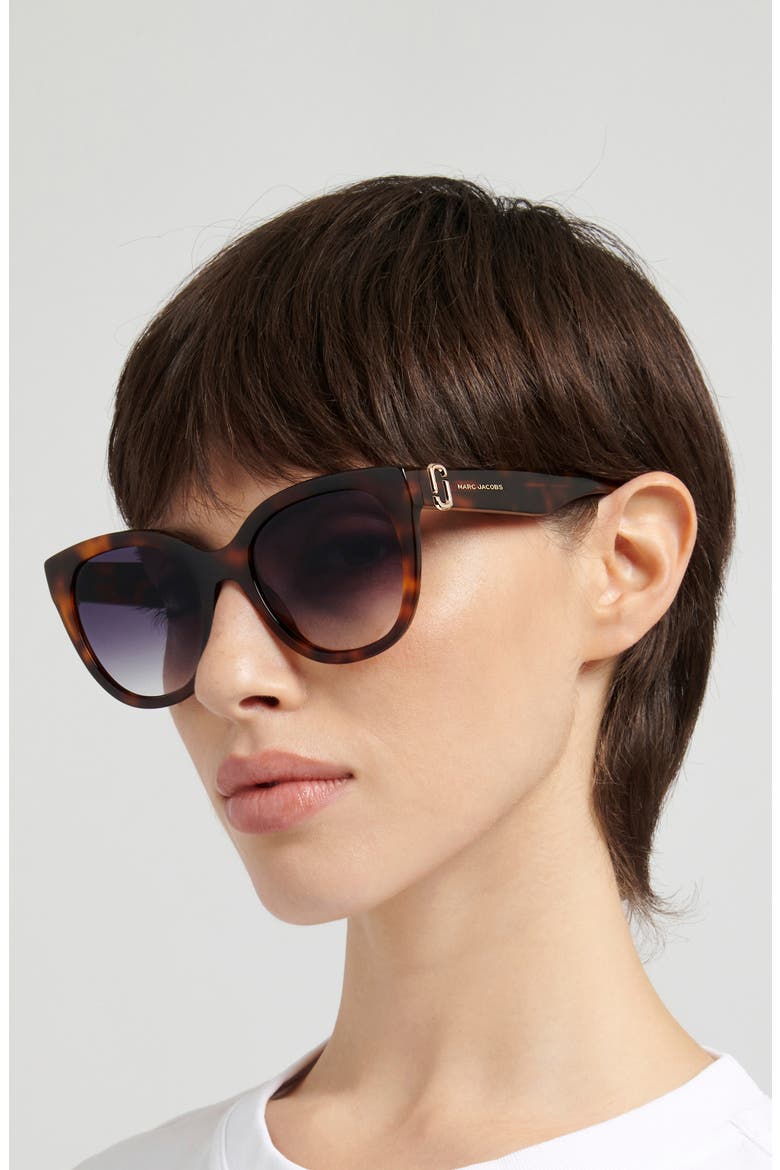 54mm Cateye Sunglasses, Alternate, color, HAVANA/ DARK GREY SF