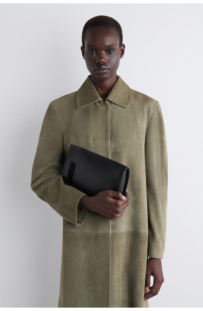 COS Folio Mini Bag - Leather, Alternate, color, Black