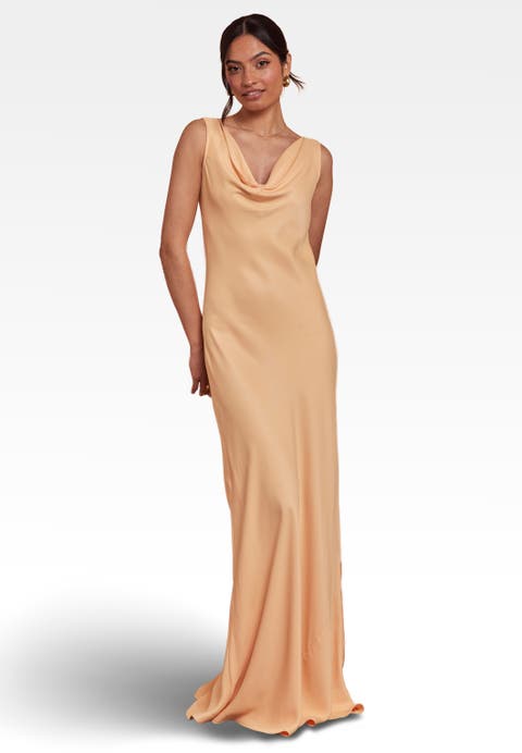 Pandy Satin Cowl Bridesmaid Dress