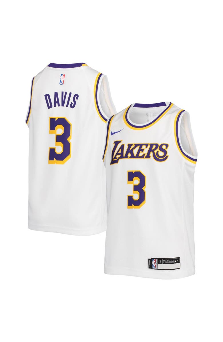Nike Youth Nike Anthony Davis White Los Angeles Lakers 2020/21 Swingman Jersey - Association Edition, Alternate, color,